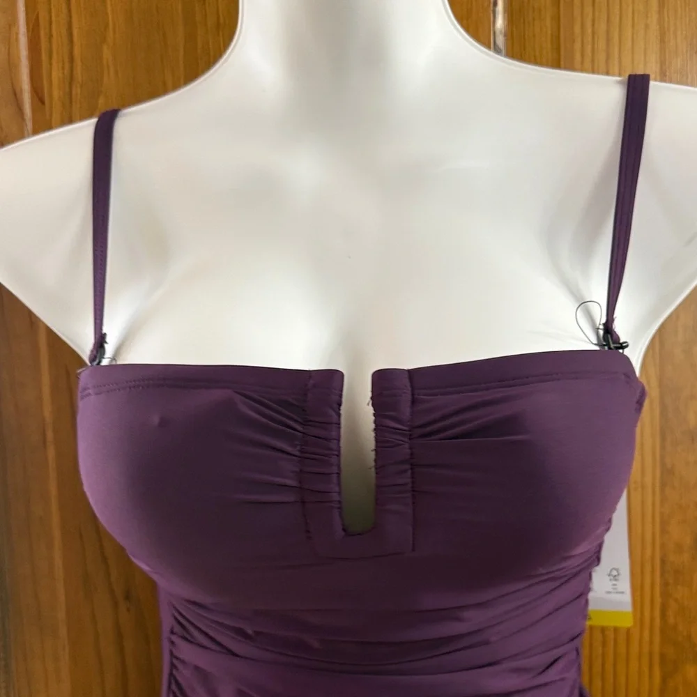 DKNY Plum Purple One-Piece Swim - Picture 7 of 8